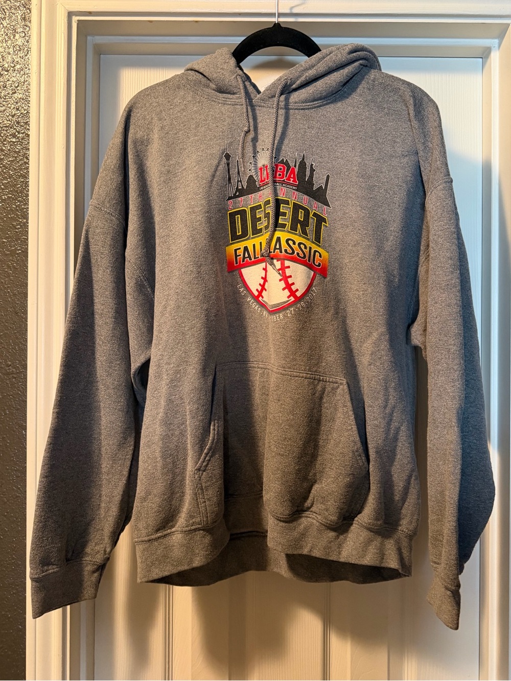 Gildan Gray Pullover Hoodie with Desert Fall Classic Baseball Logo 2017